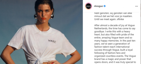荷兰版《Vogue》结束运营，疫情前曾更换主编